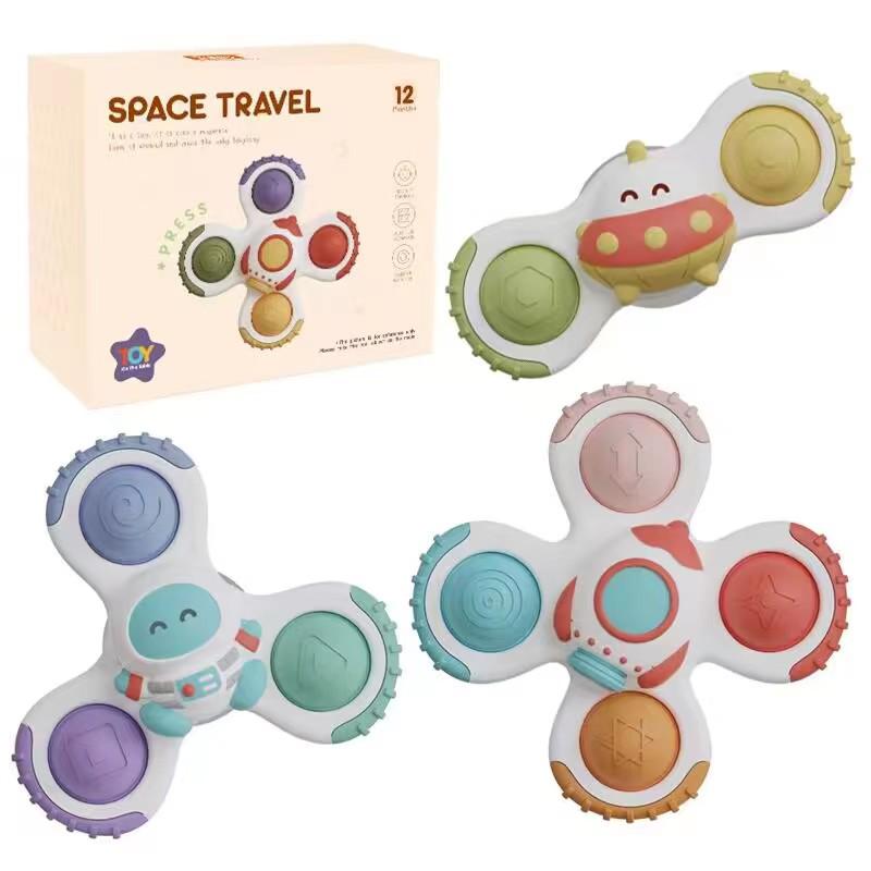 Cross-border Baby Suction Cup Spinner Toy Teether