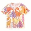 Kids T-shirt Cartoon Dinosaur 3D Print Kids Short Sleeves T-Shirt Loose Casual Summer Outdoor Boy and Girl Tees Tops