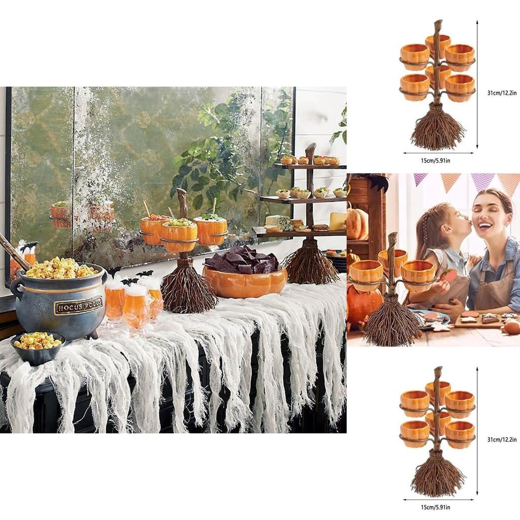 Unique Resin Pumpkin Cup And Broom Decorative Pieces For Halloween Festivities And Gift Giving