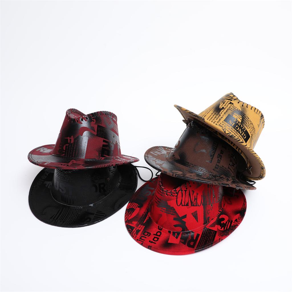 British Jazz Hat Season New Men And Women Couples Woolen Hat Trendy Simple Felt Big Eaves Hat