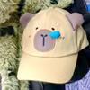 Embroidery Cartoon Sun Hat Korean Style Peaked Cap Simple Capybara Baseball Cap  Female