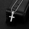 Fashion Tiny Cross Necklace For Women Female Silver Color Stainless Steel Snake Chain Small Cross Pendant Religious Jewelry Gift