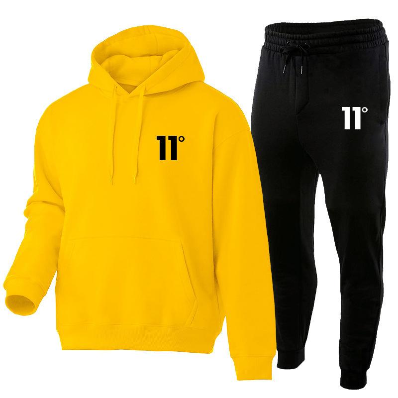 Directly from the Manufacturer Autumn and Winter Men's Casual Hooded Suit Men's Trend Fleece Sweater Sweatpants Sports Men's Two-piece Set