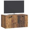 Wall Mounted TV Cabinet Reclaimed Wood Look 59.5 X 31 X 30 Cm