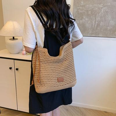 Unterarm-Webtasche Sommer-Strandurlaub-Freizeittasche große Kapazität Tragetasche vielseitige Schultertasche