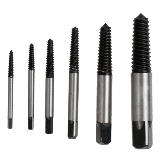 5Pcs Carbon Steel Screw Extractors Broken Damaged Stud Bolt Remover Repair Tool