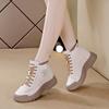 Inner Heightening Casual Shoes Platform Short Boots Velvet Cotton Boots Lace-up Casual Shoes Autumn and Winter New British Style Women's Boots