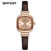 Sanda 7052 Women's Square Quartz Watch - High-End, Light Luxury with Exquisite Leather Strap