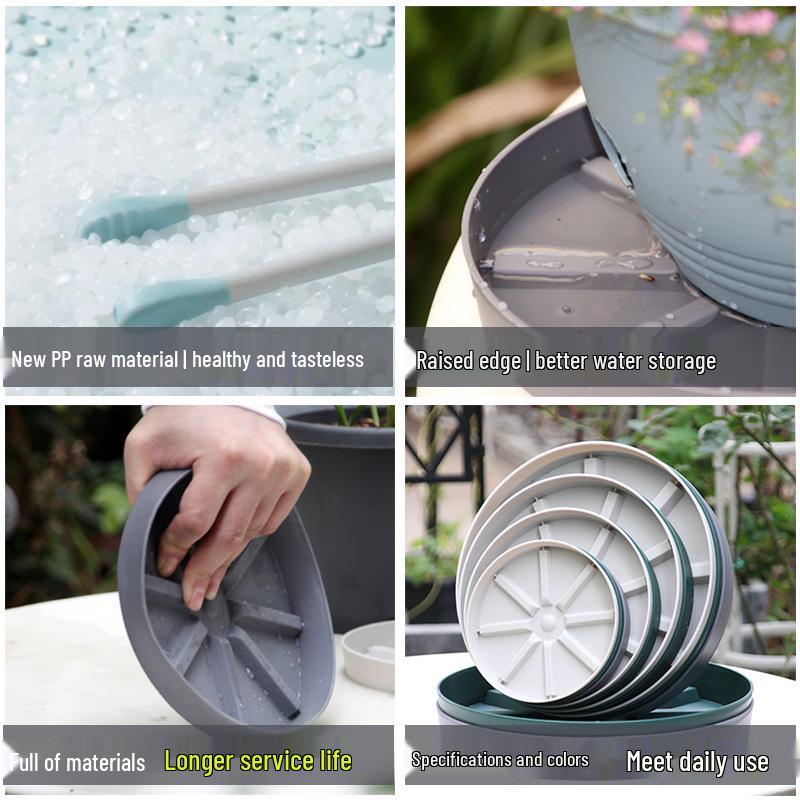 Round Plastic Gardening Tray for Succulents - Thickened, Breathable, and Root-Control Design