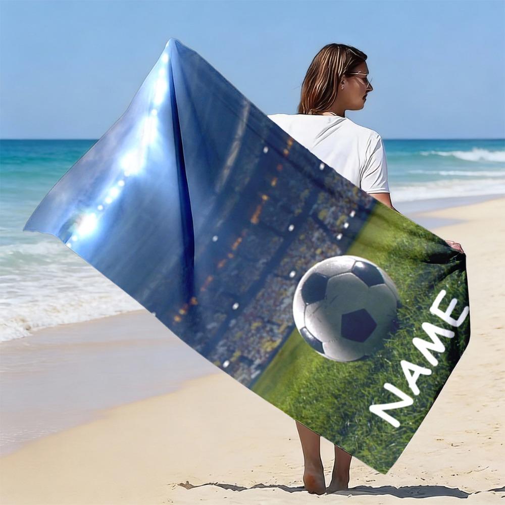 Customizable Soccer Beach Towel Large Size, Perfect for Beach, Pool, Camping, Parties, Ideal Gift for Soccer Players