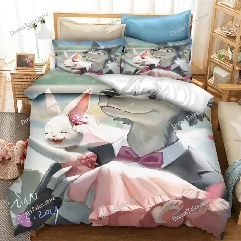 BEASTARS Luxury Bedding Set Japan Anime Cartoon Duvet Cover Set Comforter Bedspread Linen Twin Single Size Printed Home Textile7