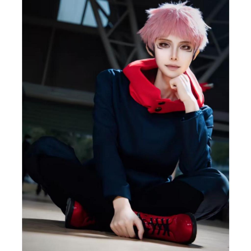 Anime Tokyo Itadori Yuji Cosplay Costume Jujutsu Kaisen Outfit Full Set for Halloween Party