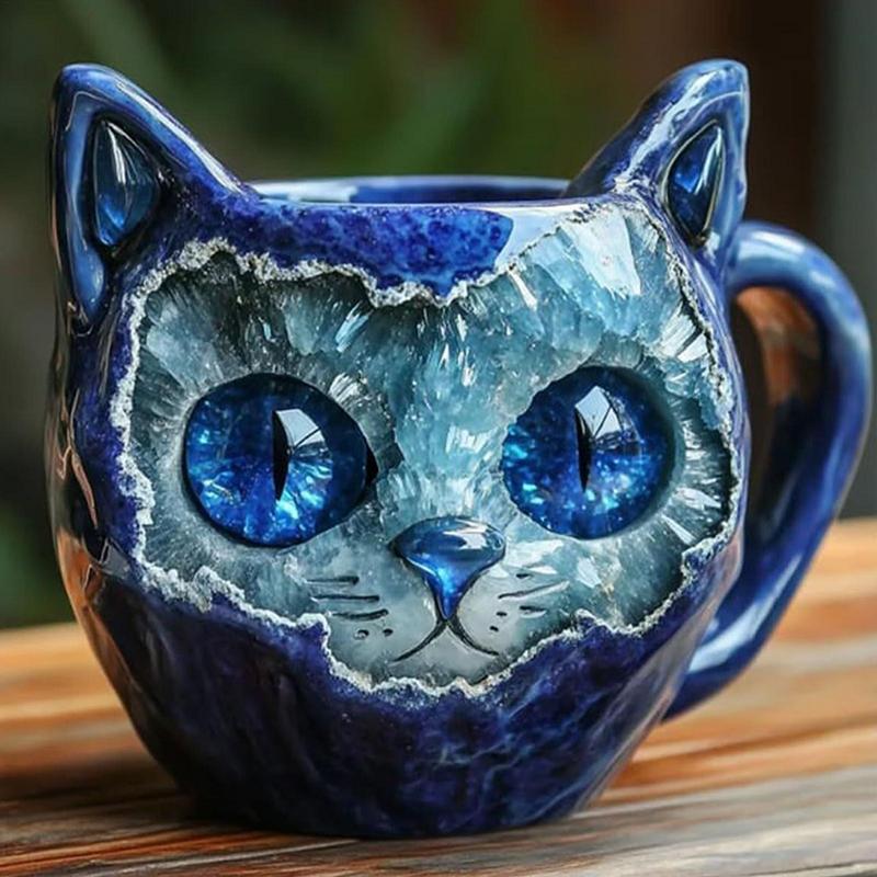 Kočičí čajový hrnek Kávový hrnek Čajový šálek Roztomilý kelímek na vodu Velký kalibr Pijící šálek Šálek na cappuccino Hrnček na kávu Čaj Mléko Šálek na vodu