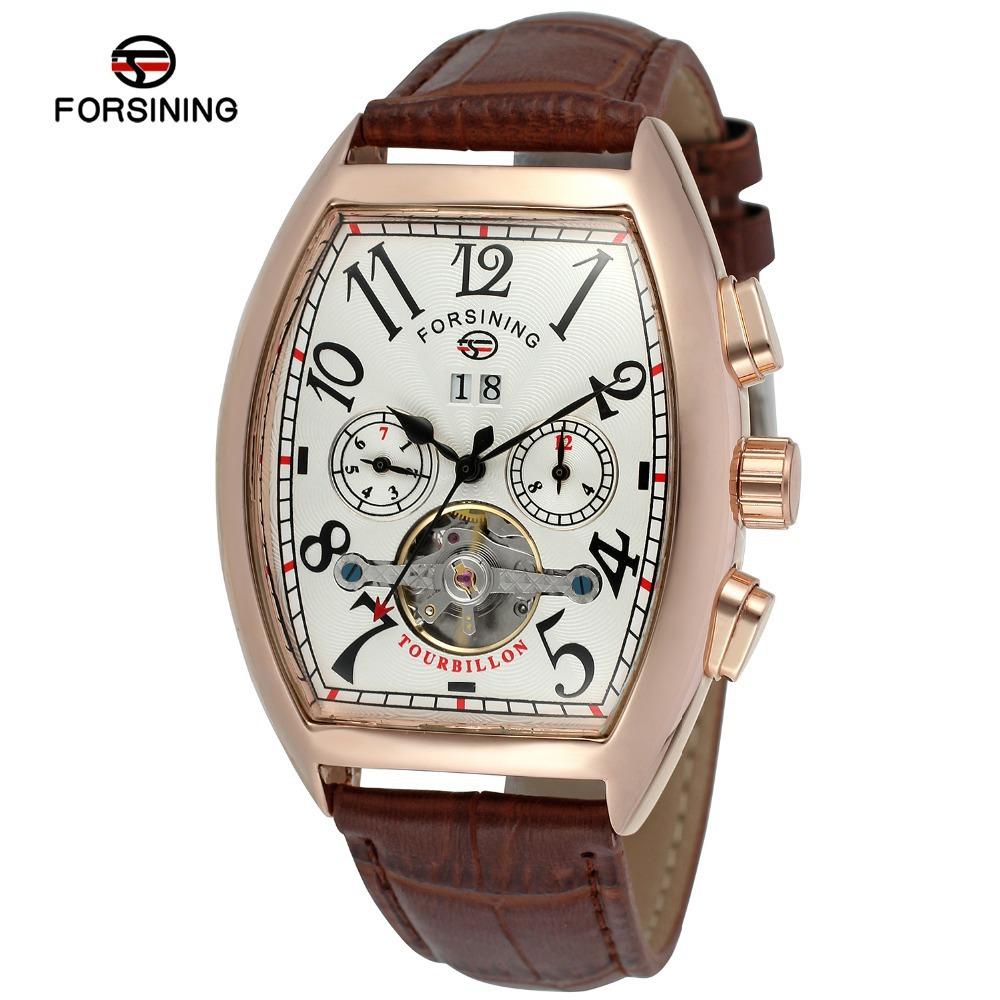 E-Commerce Forsining Design Orologio Meccanico Automatico Tourbillon da Tempo Libero