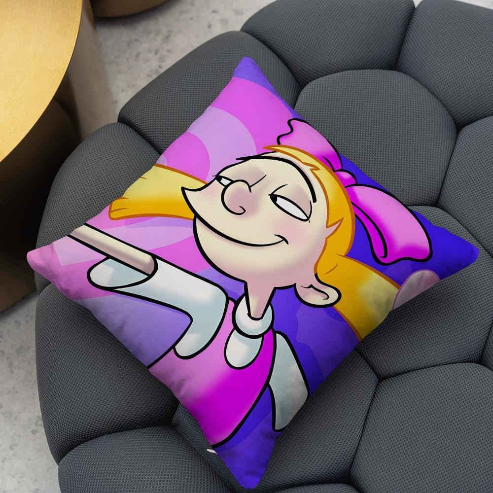 Hey Arnold Cushion Cover Reversible Plush Pillow Cover – For Car, Sofa, Bedroom, Perfect As A Gift.