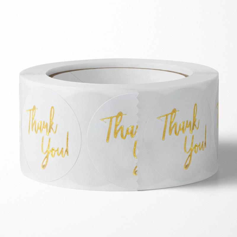 Adesivos de Agradecimento Transparentes com Hot Stamping, Embalagem de Presente, Adesivos de Selagem, Adesivos de Selagem, Circulares, Autoadesivos, Etiquetas