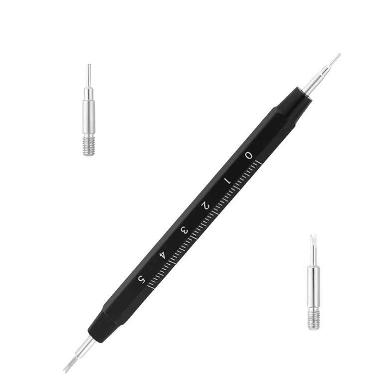 Spring Bar Tool for Watch Lug Removal and Adjustment with Scale & Dual-Ended Screwdriver.