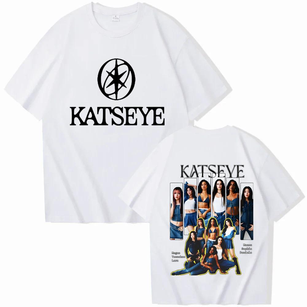 Fashion Katseye Chaos Graphic Tshirt Women Unisex Short Sleeve Tee Kpop Band Gril Group KATSEYE Printed Tshirt Clothing