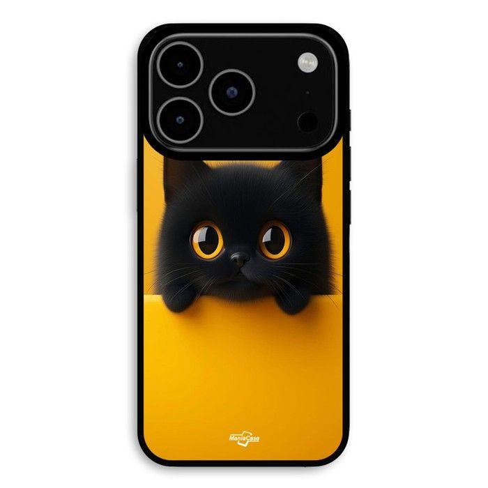 Coque Pour iPhone 17 Pro Chat mignon fond orange Maniacase