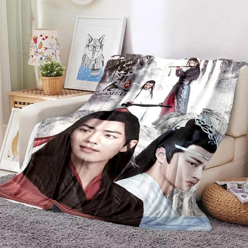 Drama The Untamed xiao zhan wang yi bo Weiche Überwurfdecke, Überwurfdecke, weiche Cartoon-bedruckte Tagesdecke, Tagesdecke, Sofa-Geschenk