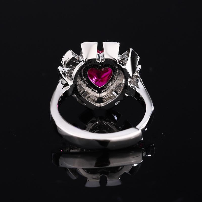 Love Red Corundum Ring Women's Talent European and American Style Light Luxury Versatile Talent Ring