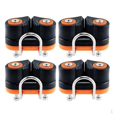 4 Pieces Composite 2 Row Sailboat Cam Cleat Quick Entry for 3