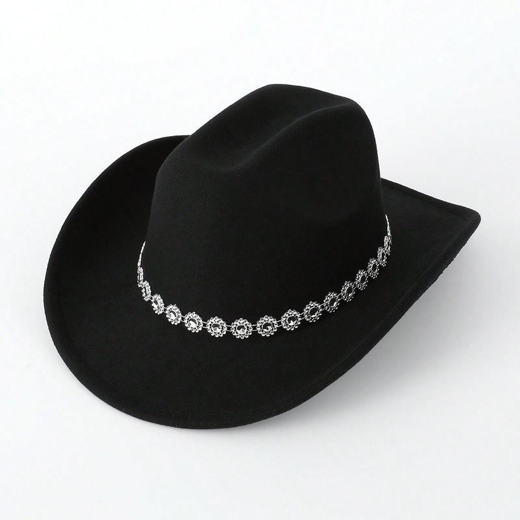 European and American popular small flower sequins women's western cowboy top hat outdoor jazz hat