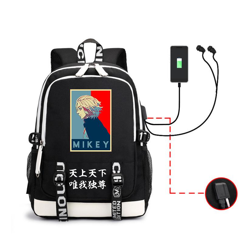Anime, Avengers, Sano Manjiro Trend Backpack Usb Large Capacity Backpack