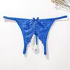 Sexy Lace Open Crotch Thong - Transparent Exotic Panties
