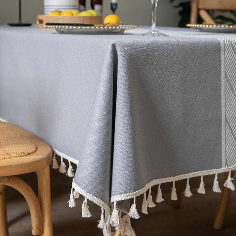 Față de masă Jacquard cu design Wave Tassel pentru masa de masă de Crăciun