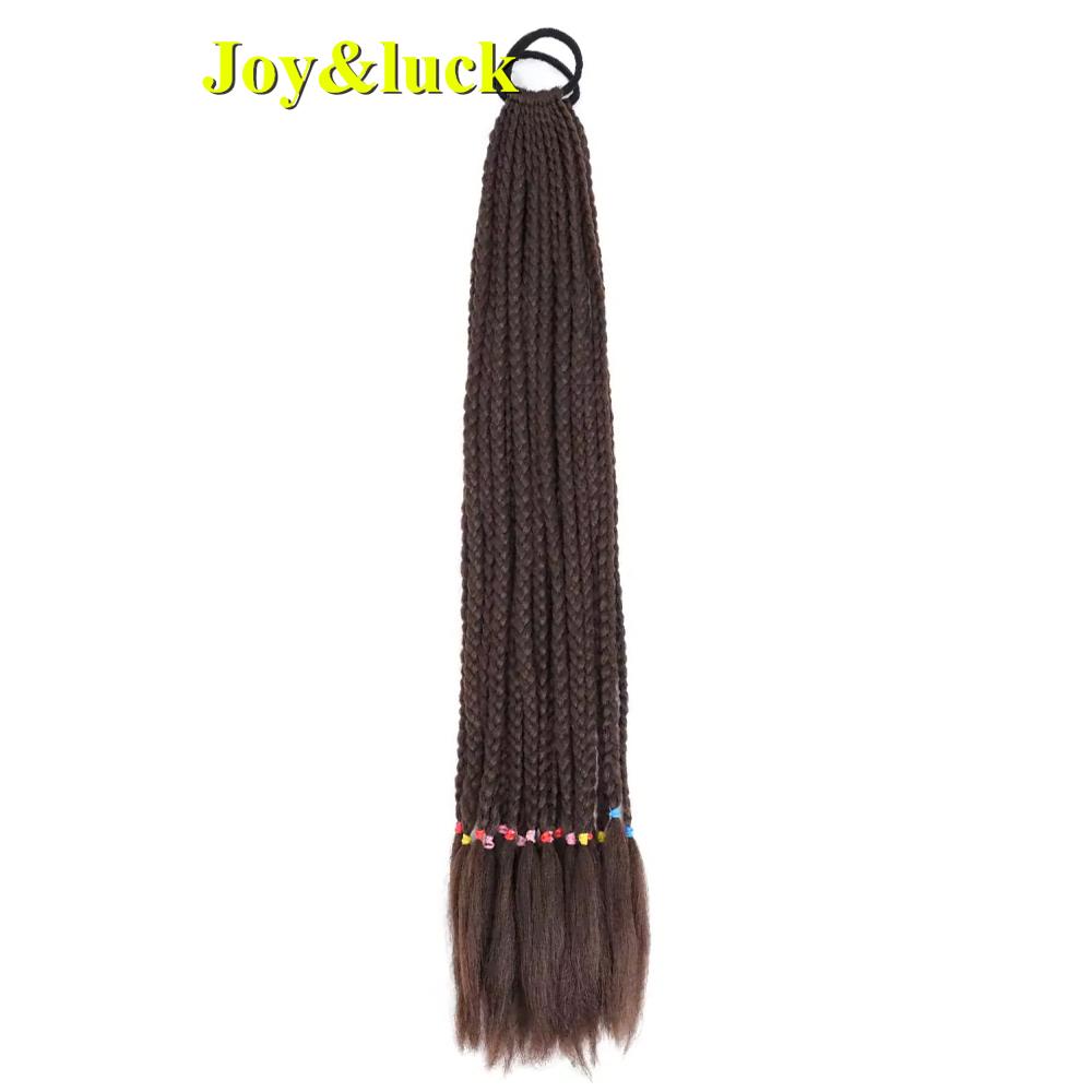 24 Zoll Ombre Yaki Straight Synthetische Haarverlängerungen Mädchen Farbe Geflochten Zopf Gummiband Box Braid