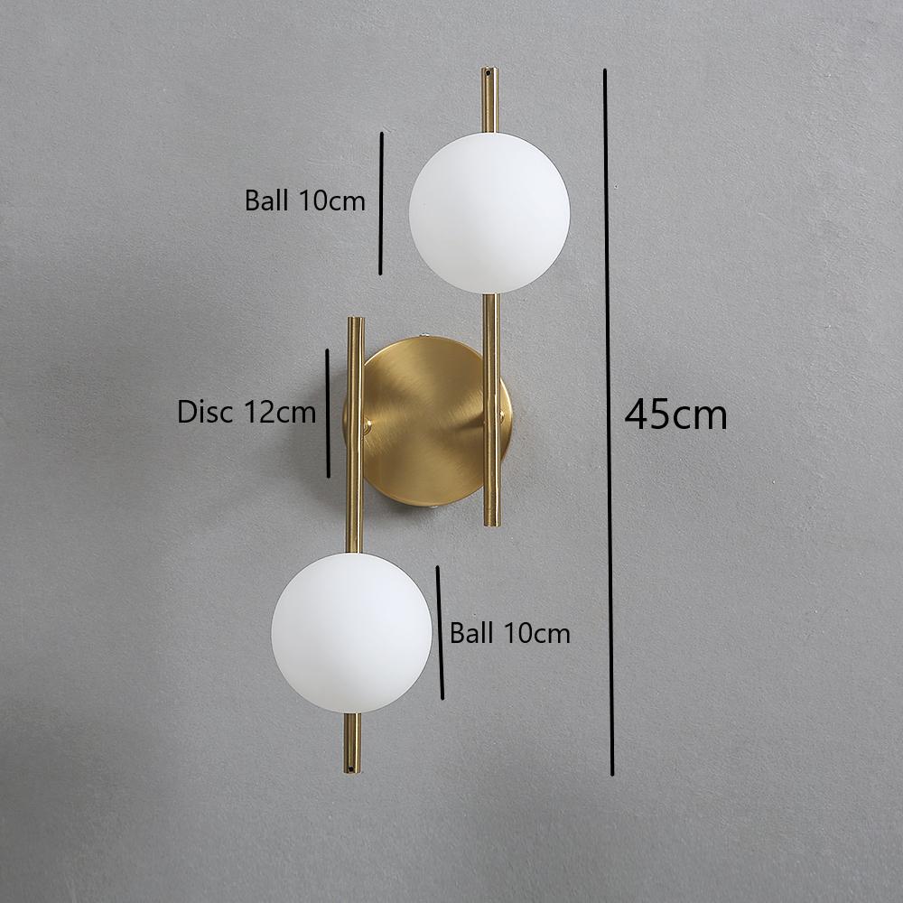 

Modern Globe Wall Sconce 2 Light Bedroom Wall lamp Gold Wall Light Fixture for Living Room Kitchen Corridor Bathroom vanities Mi золотой