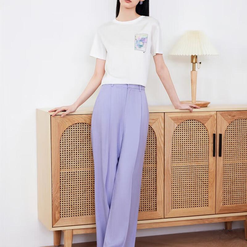 

Jiuzi Annacoco Women s Acetate Wide-leg Casual Pants L