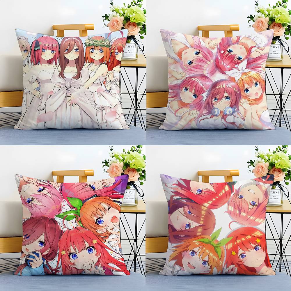 T-The Quintessential Quintuplets-MT Anime Pillow Case Printing Pillowcase Living Room Sofa Cushion Cover Bedroom Room Decor