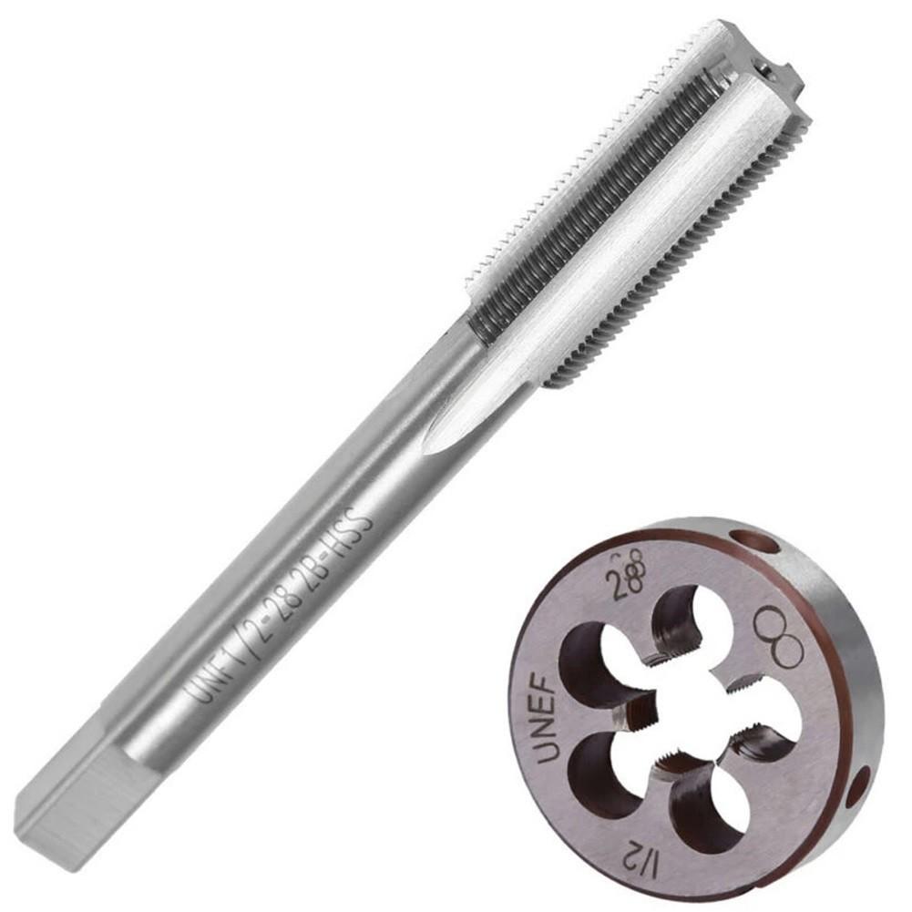 2 pezzi/Set Maschio e Filiera 1/2-28 UNEF HSS Filetto Destro Utensile Per Macchina Stampatrice