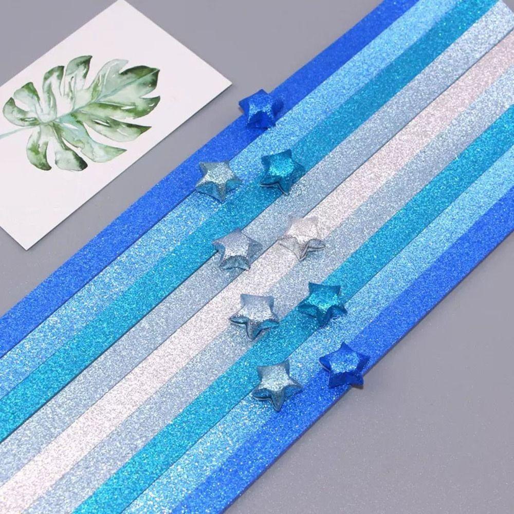 Glass Bottle Glitter Origami Stars Paper Strips Paper Star Shiny Lucky Star Paper Folding Strips String Lights Decorative Paper