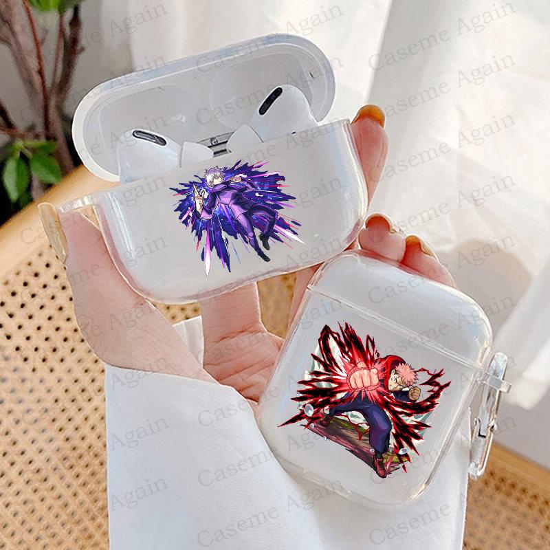 

Чехол из ТПУ для Airpods Pro 3 2 1 Jujutsu Kaisen Ryomen Sukuna Gojo Satoru, мягкий прозрачный силиконовый чехол, чехлы для наушников Bluetooth