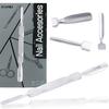 Double-sided Cuticle Pusher Chisel Sharp for Cuticle Styling Manicure Pedicure Salon Spa Stainless Steel Silver