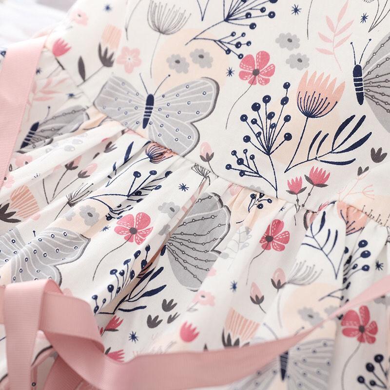 Mädchen Prinzessin Kleid Sommer Kind Mädchen Kleid Floral Süße Kinder Party Anzüge Schmetterling Kostüm Kinder Kleidung