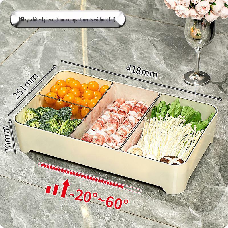 Stackable Compartmented Kitchen Tray with Draining for Hot Pot Side Dish