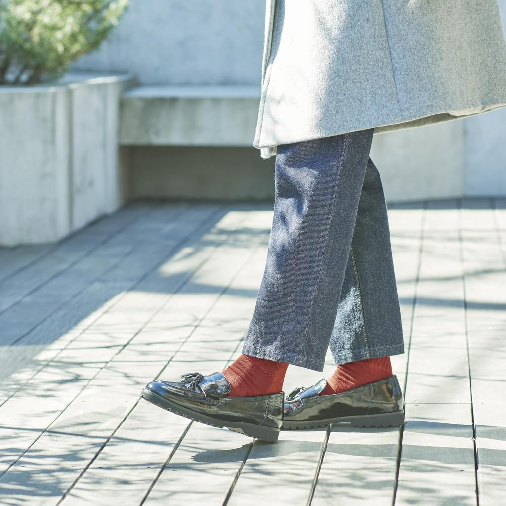 Thermos Warm Comfort Crew Sizes Comfortable To Cold Winter Warm Deodorizing &ONDO Socks, Length, 22-24cm, Gray, Wear, Protection, Warmth, Socks,