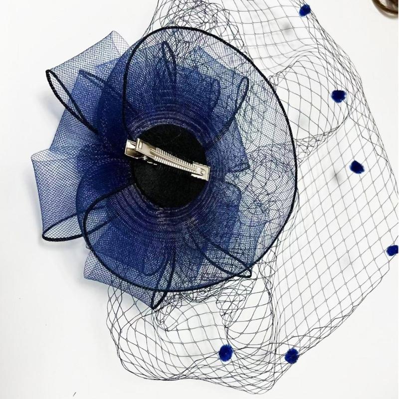 Elegant Black Fascinator Hat With Net Flower and Hair Clip Headpieces Unique Hair Accessories for Women Girls