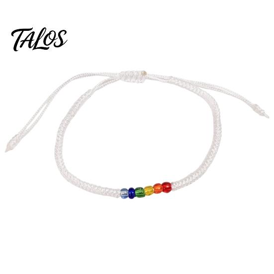 Adjustable Braided Bracelet Rainbow Beads for Men Women, Handmade Cute Small Gift Friends String Bracelet, Woven Rope Wristband Colorful Rice
