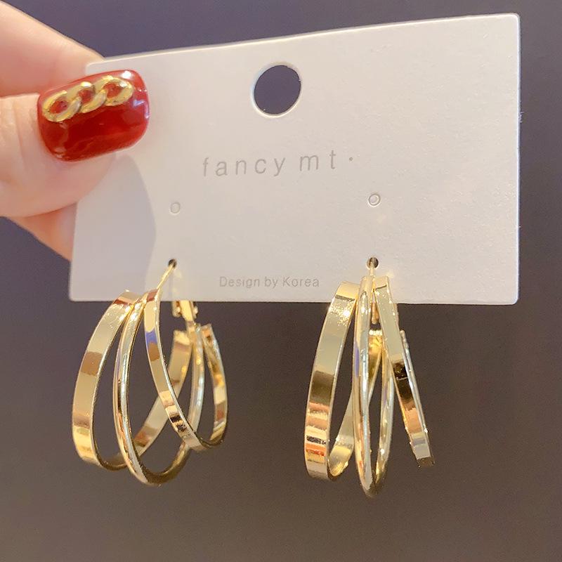 2022 Trend Multi-Layer Circle Earrings: Retro French Hoop & Stud Jewelry for Women