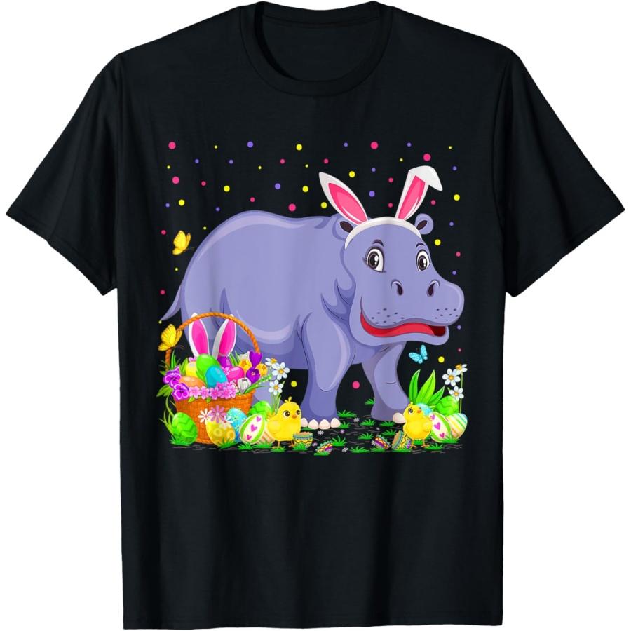 Пасхальный Бегемот Зайчик Охота за Яйцами Бегемот Пасхальное Воскресенье Футболка S