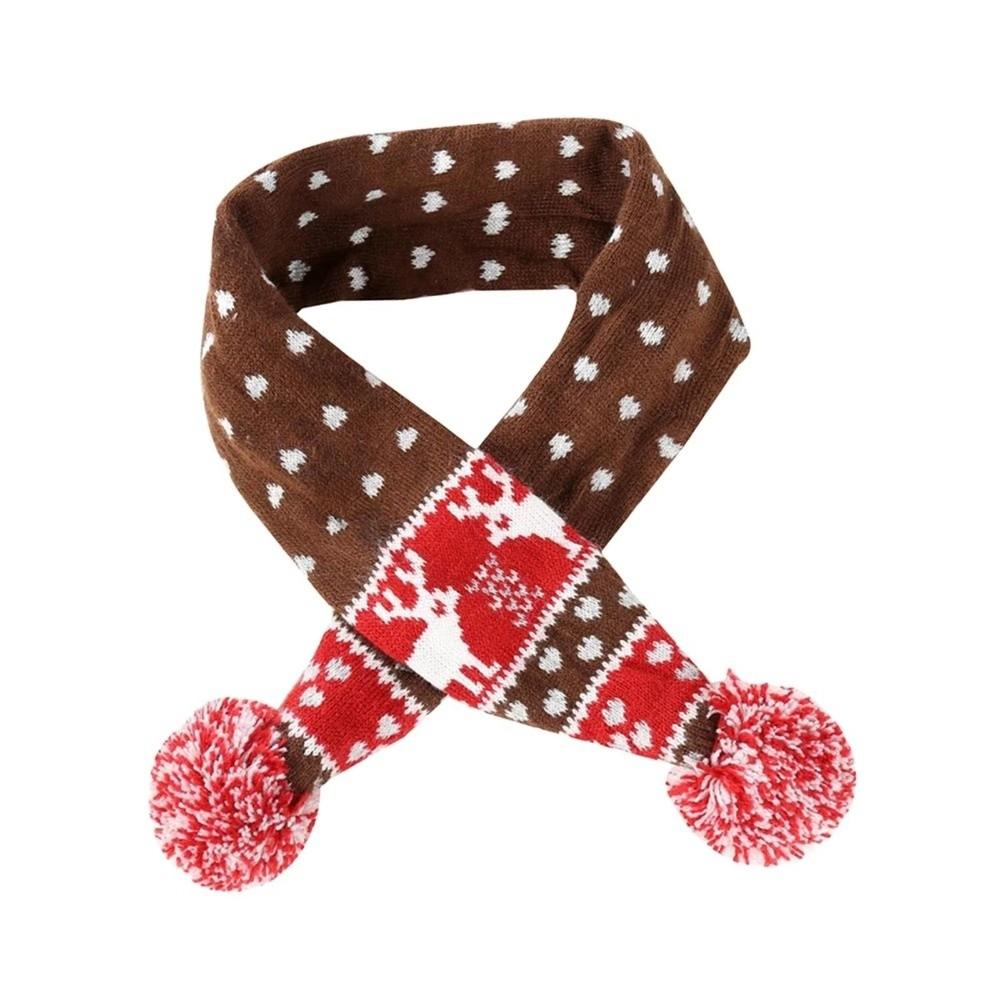 Striped Pet Christmas Scarf with Hair Ball Christmas Pet Scarf Stylish Pet Holiday Scarf for Pets