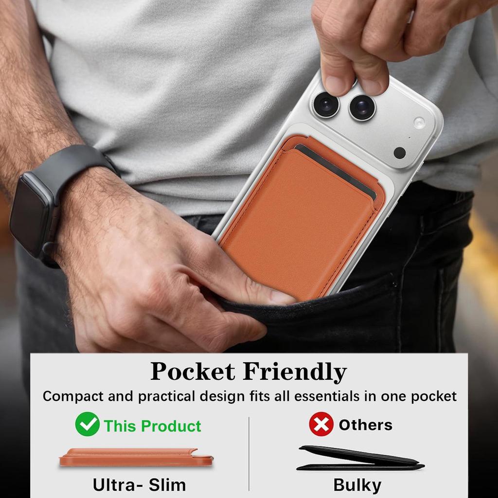 Magnetic Phone Case with Magsafe Ring and Foldable Card Holder Stand