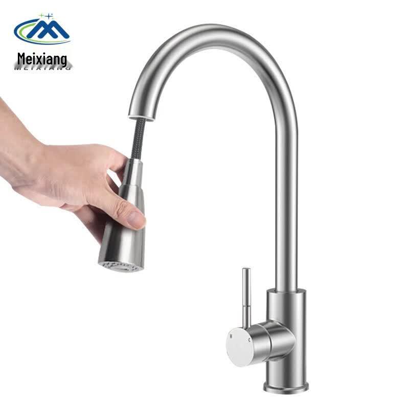 Meixiang 304 Stainless Steel Pull-Out Kitchen Faucet