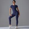 New T-shirt, Quick Drying Yoga Suit, Short Sleeved Slim Fit Fitness Top, Cover Up Shirt, Outdoor Running Sports Suit, Women's