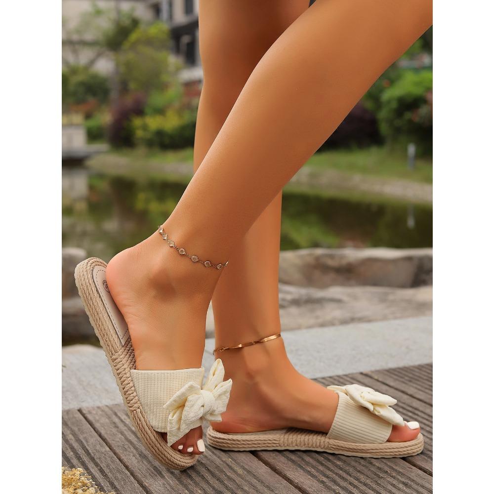 Damskie Modne Antypoślizgowe Odporne na Ścieranie Kolekcjonerskie Wakacyjne Plażowe Klapki na Płaskim Obcasie z Kwiatami